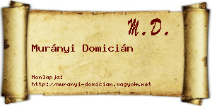Murányi Domicián névjegykártya